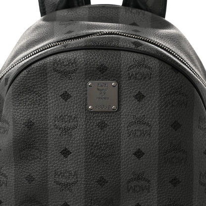 MCM Striped Visetos Medium Stark Backpack Black Phantom Grey 7 of 9