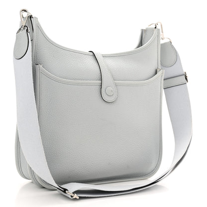 Hermes Taurillon Clemence Evelyne III PM Bleu Pale 3 of 11