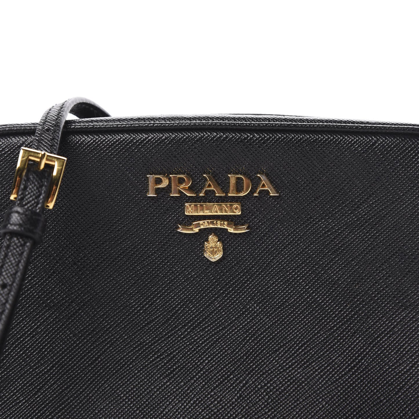 Saffiano Lux Small Camera Crossbody Bag Black