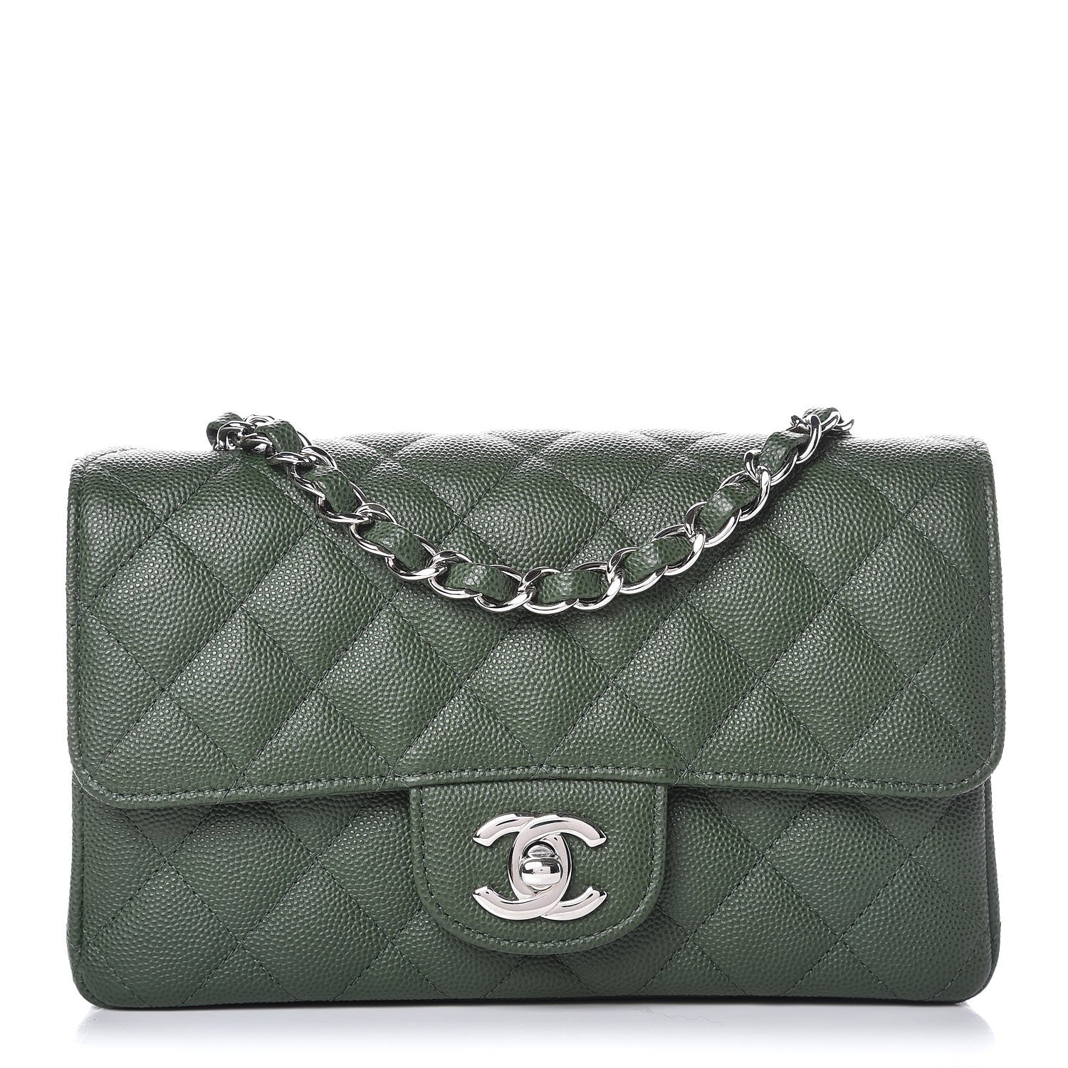 Chanel Caviar Quilted Mini Rectangular Flap Green 1 of 7