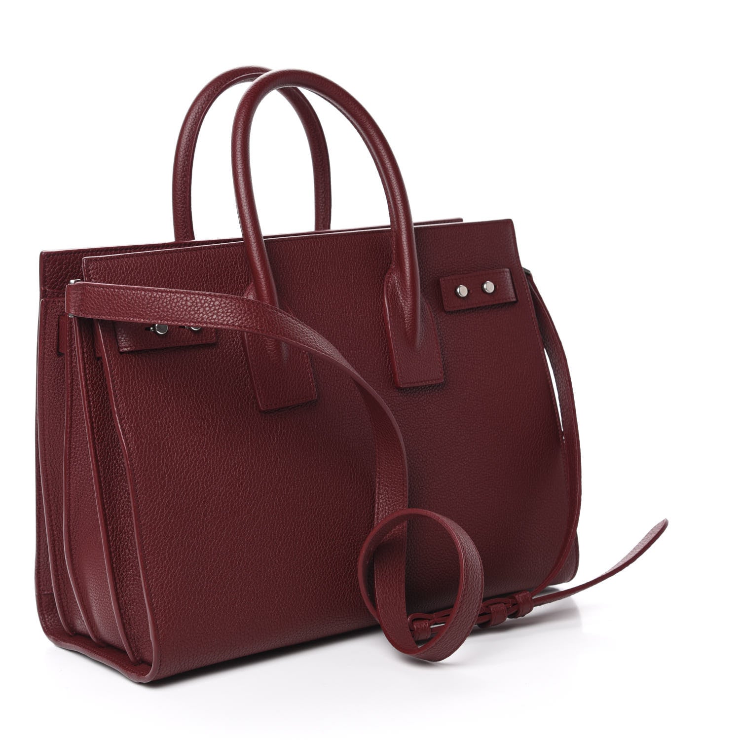 Saint Laurent Grained Calfskin Small Supple Sac De Jour Dark Pallisandre 3 of 10
