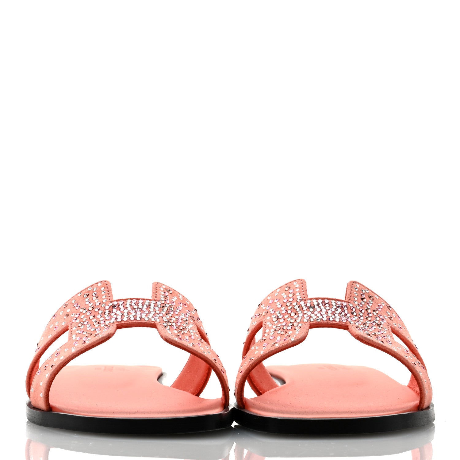Hermes Suede Goatskin Rhinestone Oran Sandals 36 Orange Joey 2 of 10