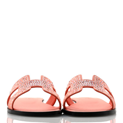 Hermes Suede Goatskin Rhinestone Oran Sandals 36 Orange Joey 2 of 10