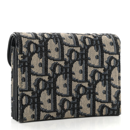 Christian Dior Oblique Saddle Card Holder Blue 3 of 7