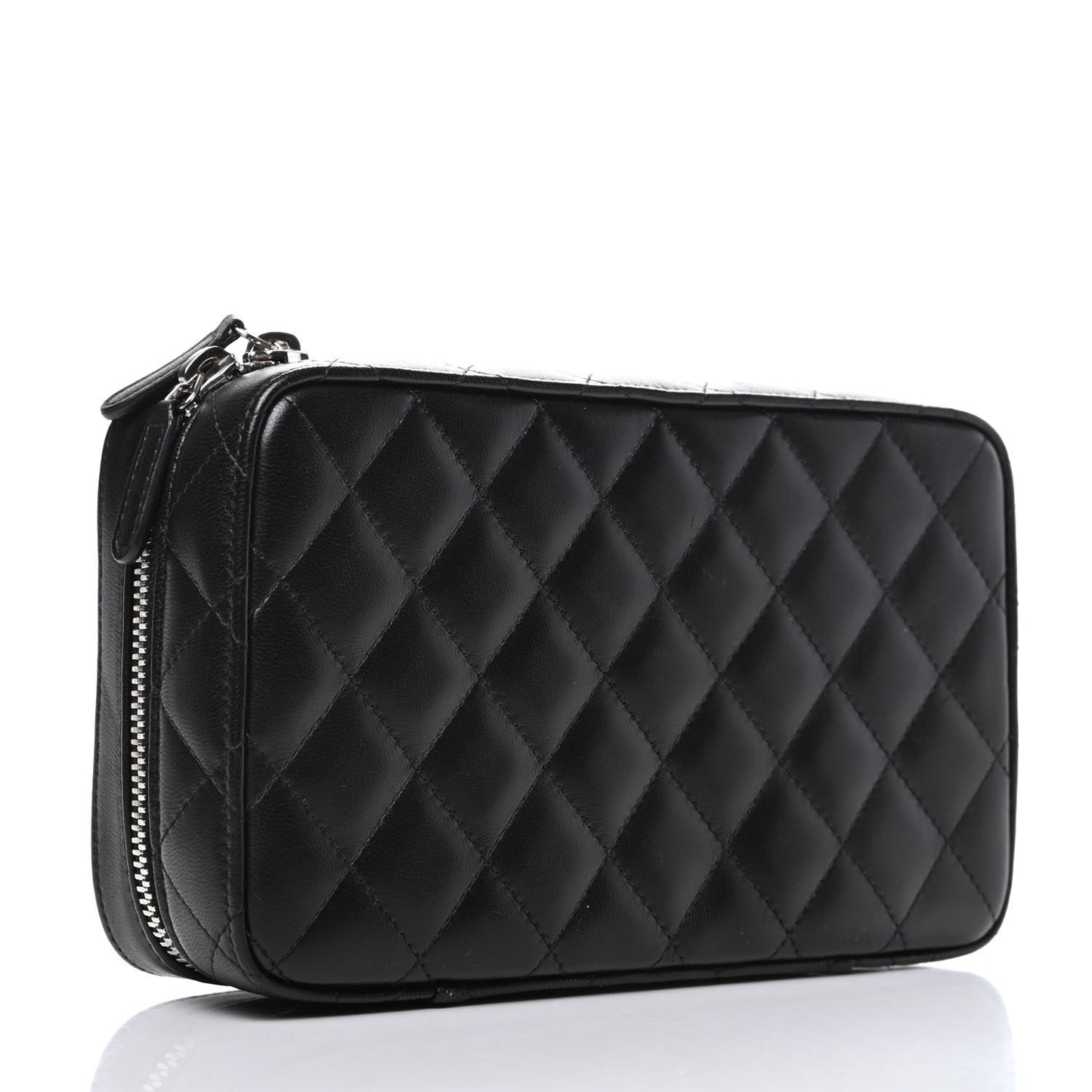 Lambskin Quilted Jewelry Case Black