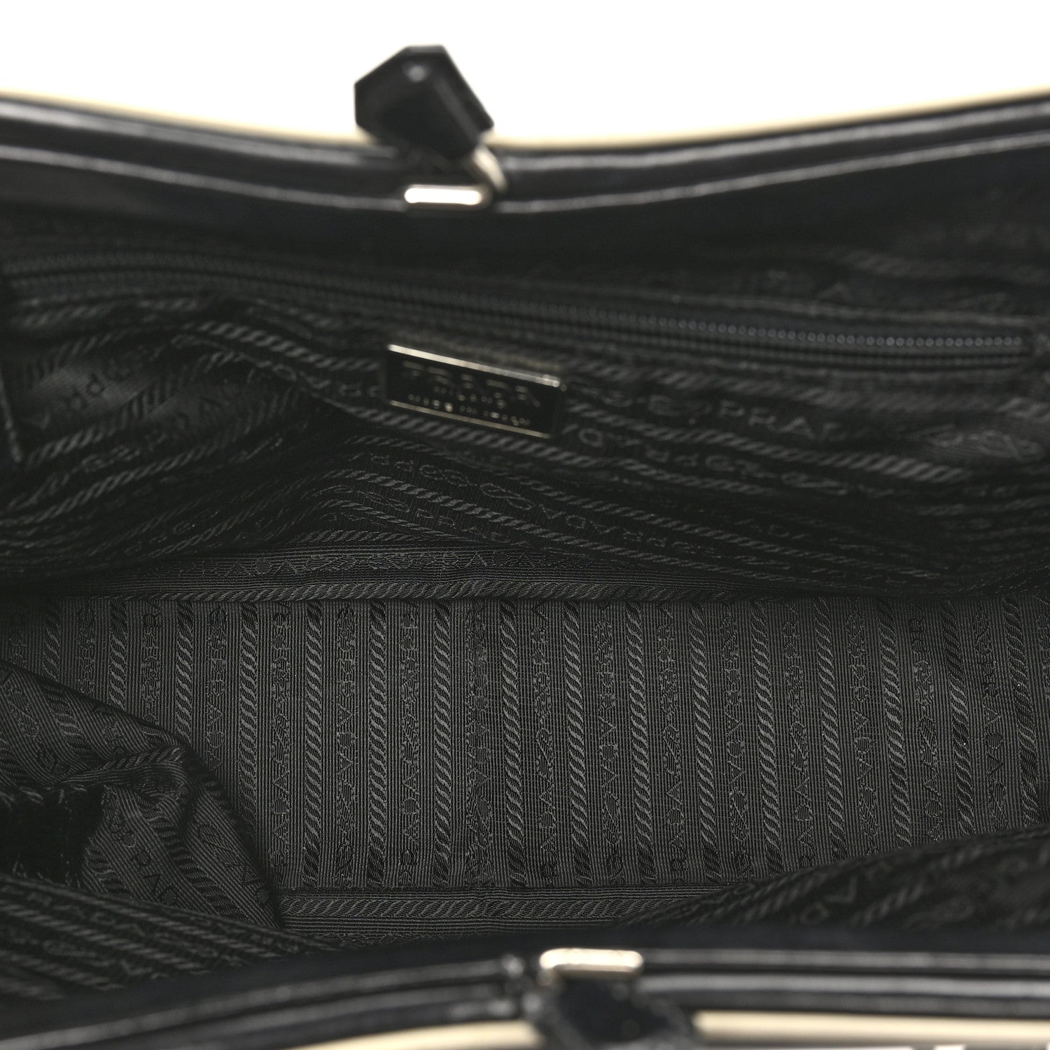 Prada Spazzolato Doctor Bag Black White 5 of 12
