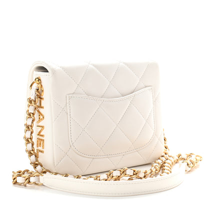 Chanel Lambskin Quilted Mini Side Note Flap White 2 of 7