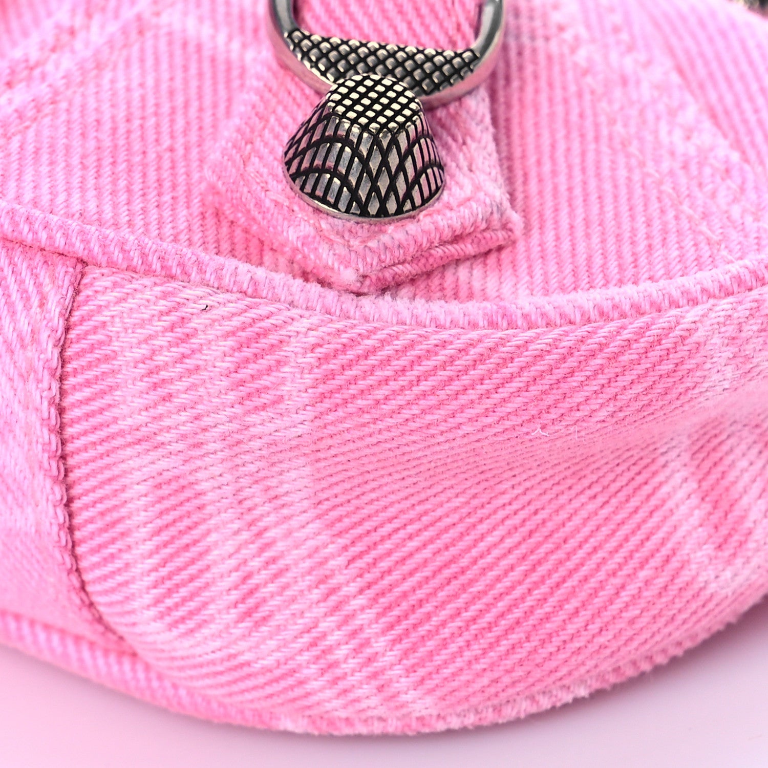 Balenciaga Washed Denim BB Monogram Le Cagole Mini Purse With Chain Pink 8 of 8
