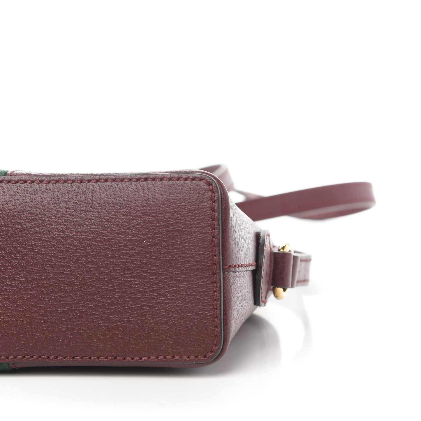 Textured Calfskin Web Small Ophidia Dome Shoulder Bag Vintage Bordeaux