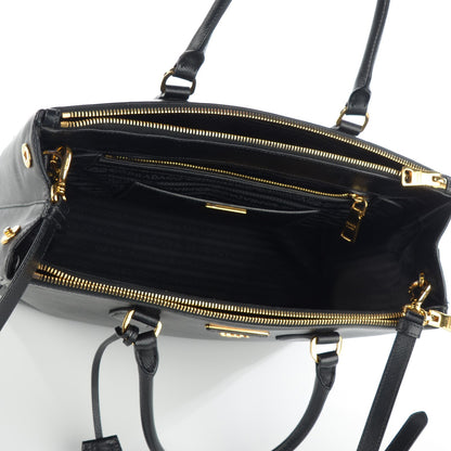Prada Saffiano Lux Medium Double Zip Tote Nero Black 9 of 13