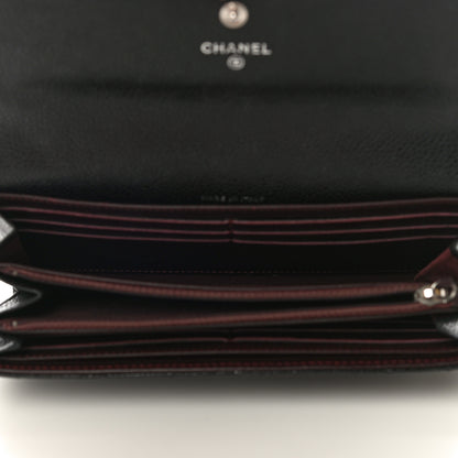 Chanel Caviar Quilted Large Gusset Flap Wallet Black 5 of 13