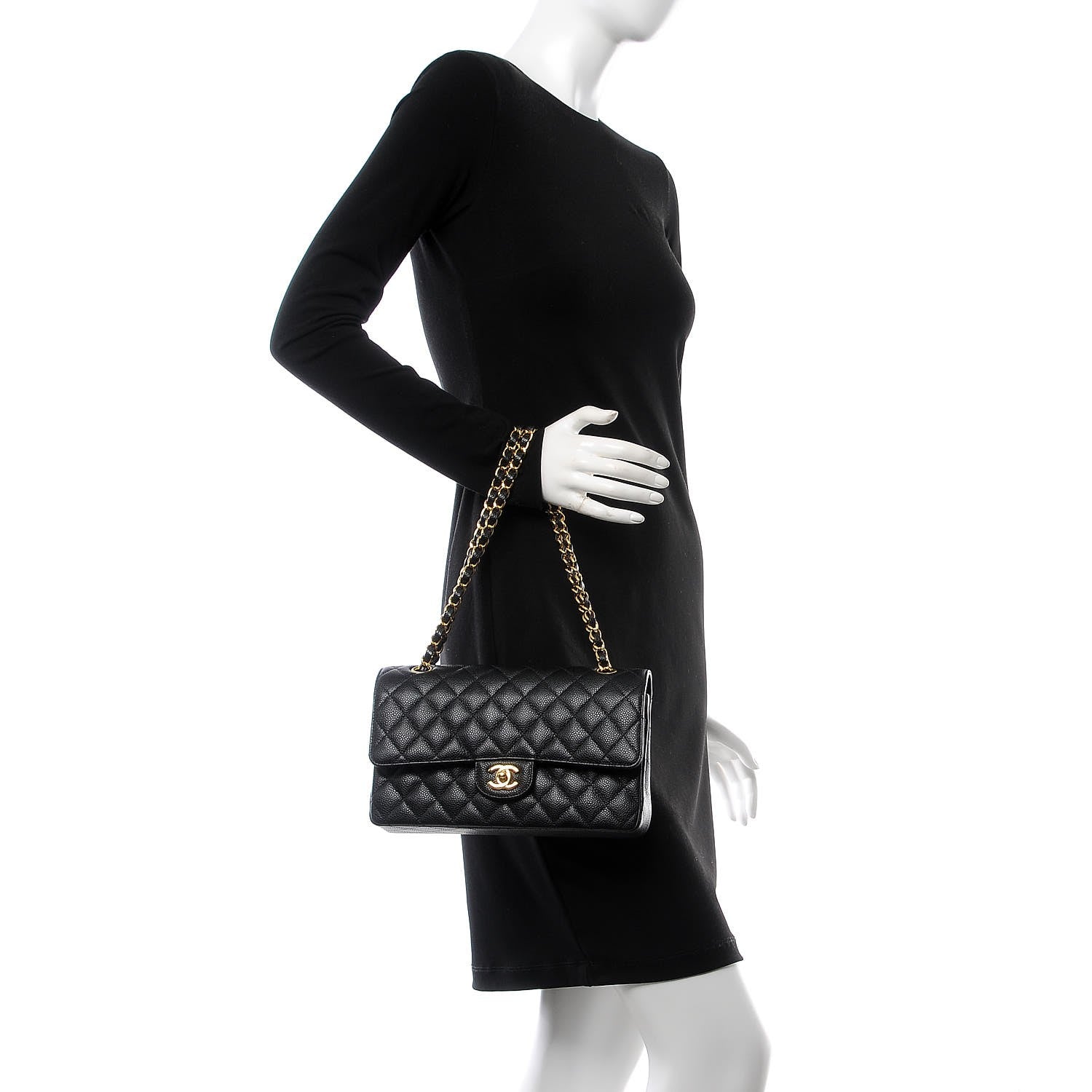 Chanel Caviar Quilted Medium Double Flap Black 3 of 8