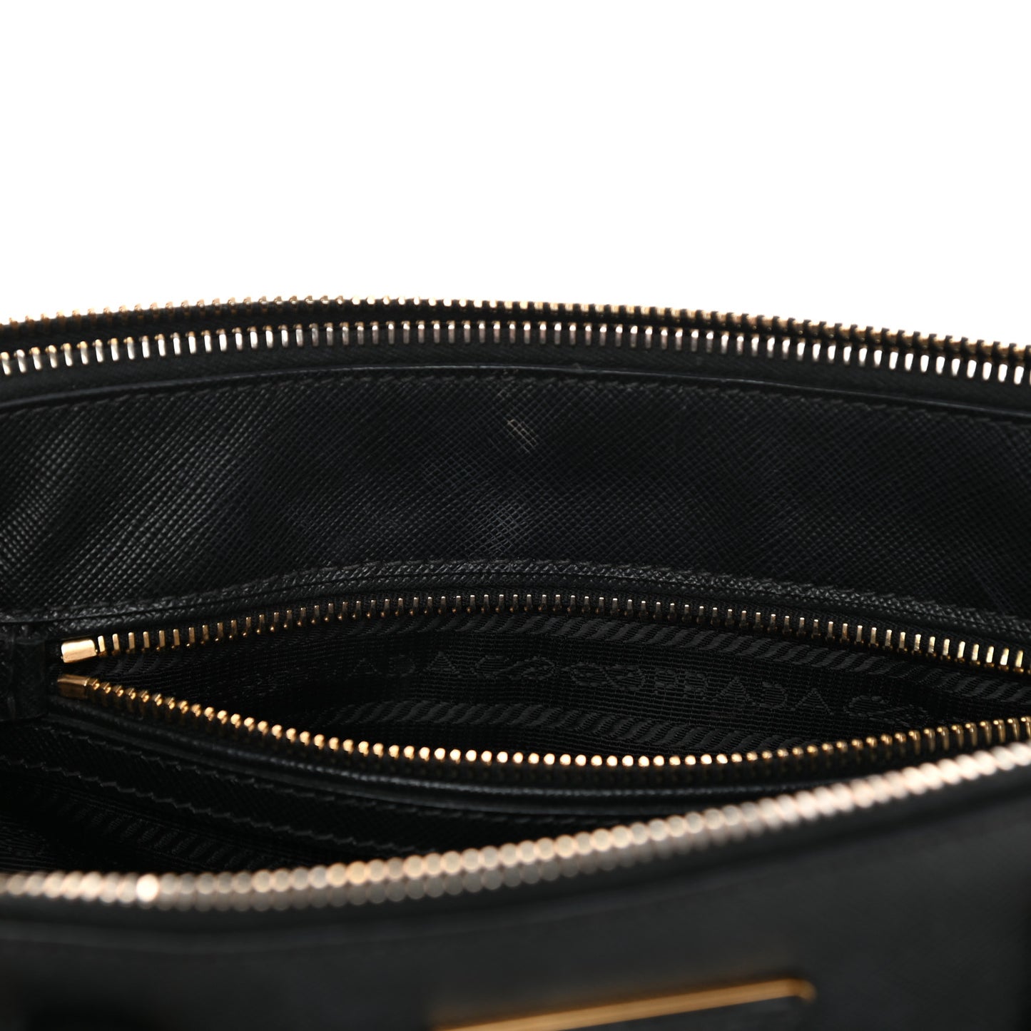 Saffiano Small Galleria Double Zip Tote Black