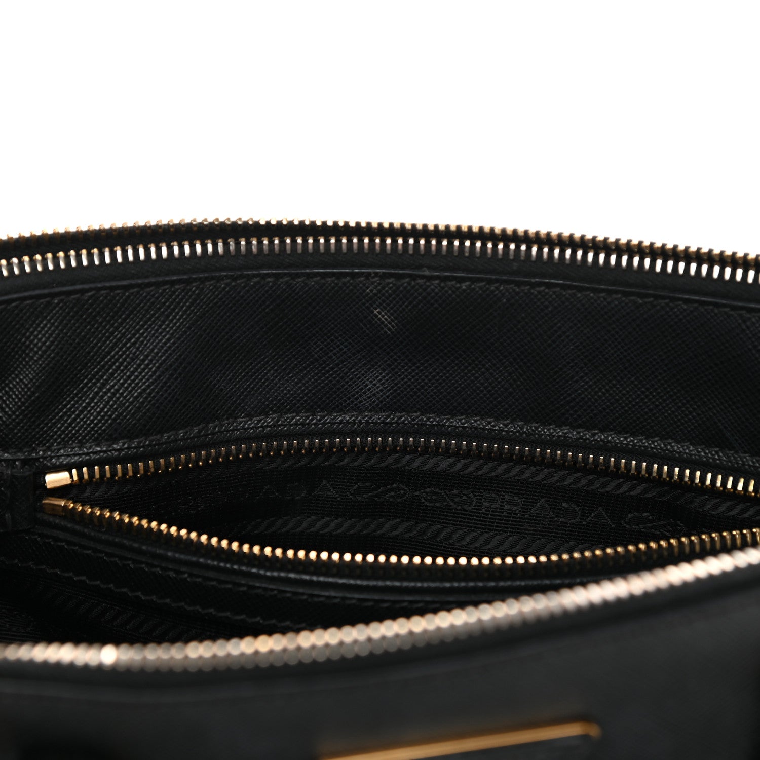 Prada Saffiano Small Galleria Double Zip Tote Black 27 of 35