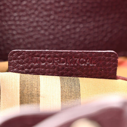 Burberry Grainy Calfskin House Check Small Banner Tote Mahogany Red 8 of 12