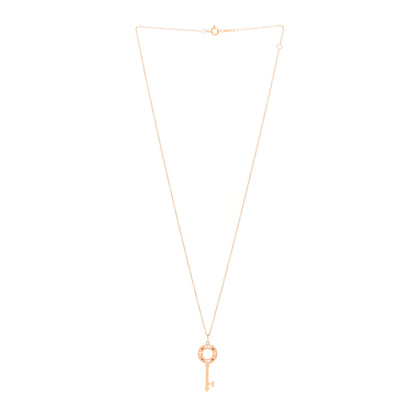 Tiffany 18K Rose Gold Ruby Atlas Pierced Key Pendant Necklace 3 of 5