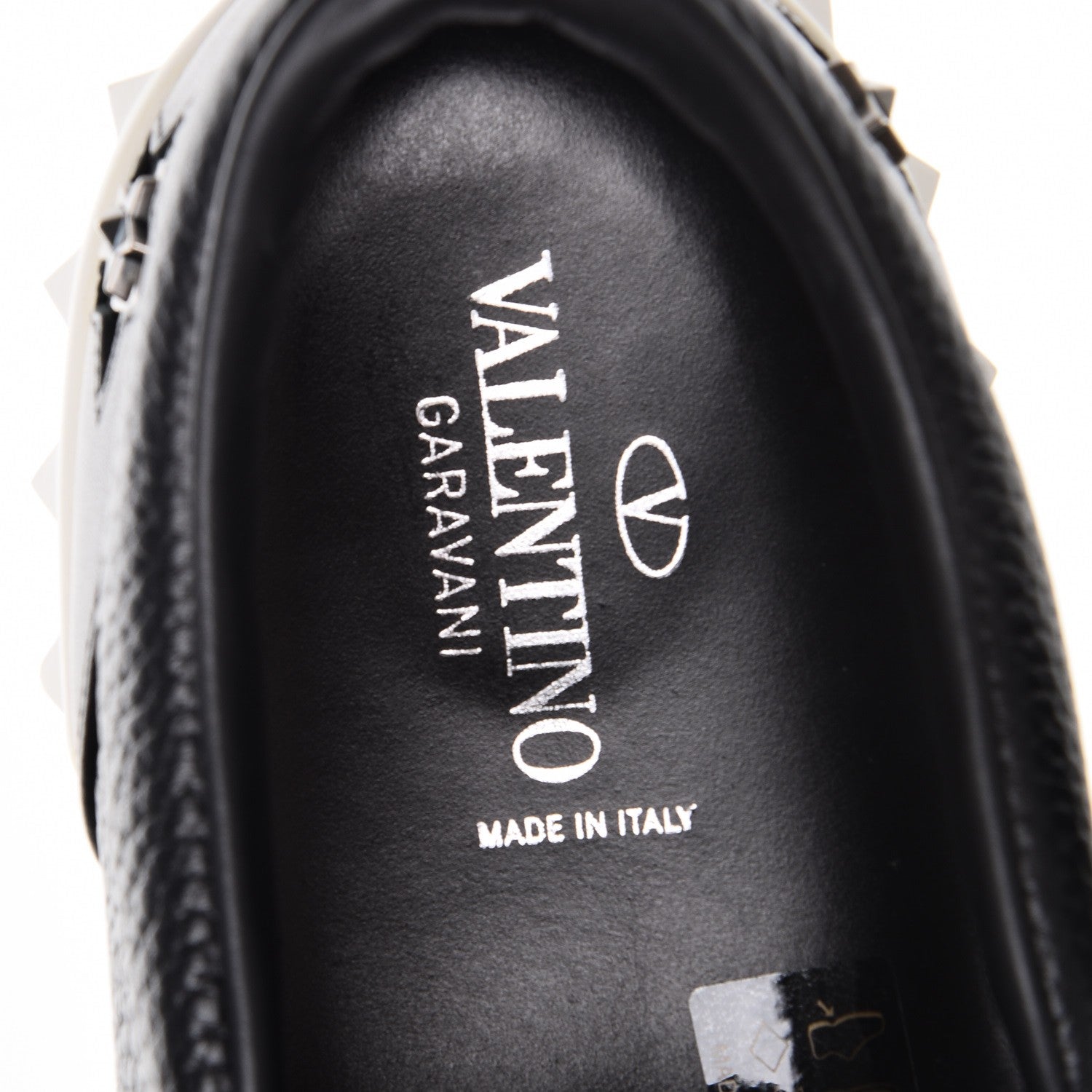 Valentino Garavani Pebbled Calfskin Star Studded Slip On Sneakers 43.5 Black 7 of 10