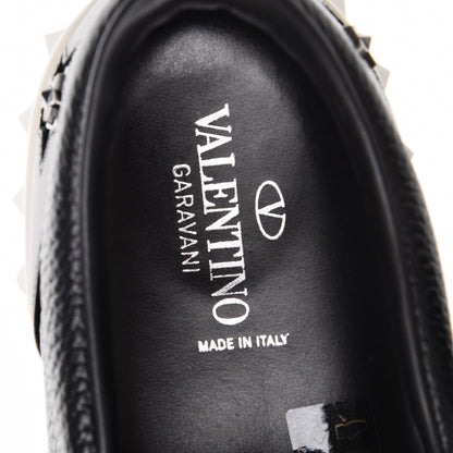 Valentino Garavani Pebbled Calfskin Star Studded Slip On Sneakers 43.5 Black 7 of 10