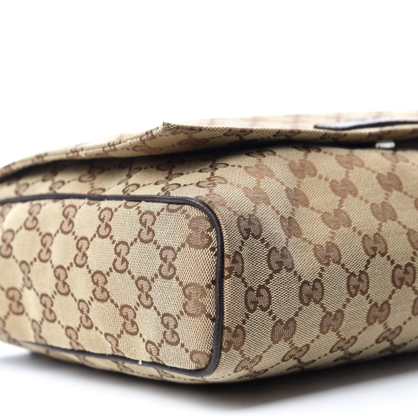 Monogram Small Flap Messenger Bag Beige Dark Brown