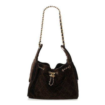 Chanel Suede Quilted Small Chanel 25 Handbag Dark Brown 1 of 9