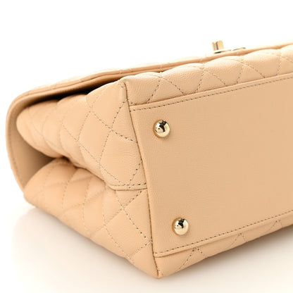 Chanel Caviar Quilted Small Coco Handle Flap Beige 9 of 10