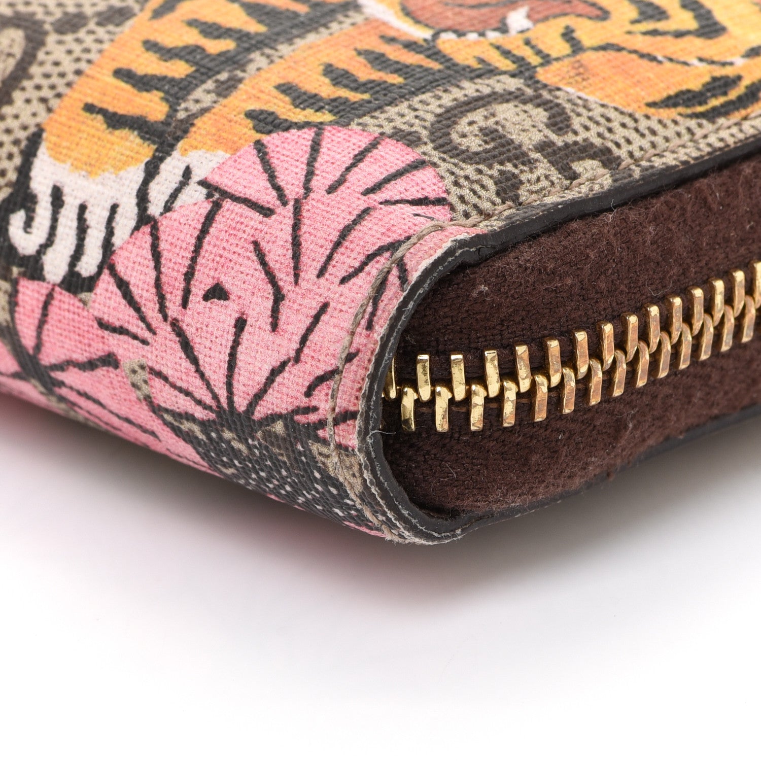 Gucci GG Supreme Monogram Bengal Zip Around Wallet Beige Pink 9 of 12