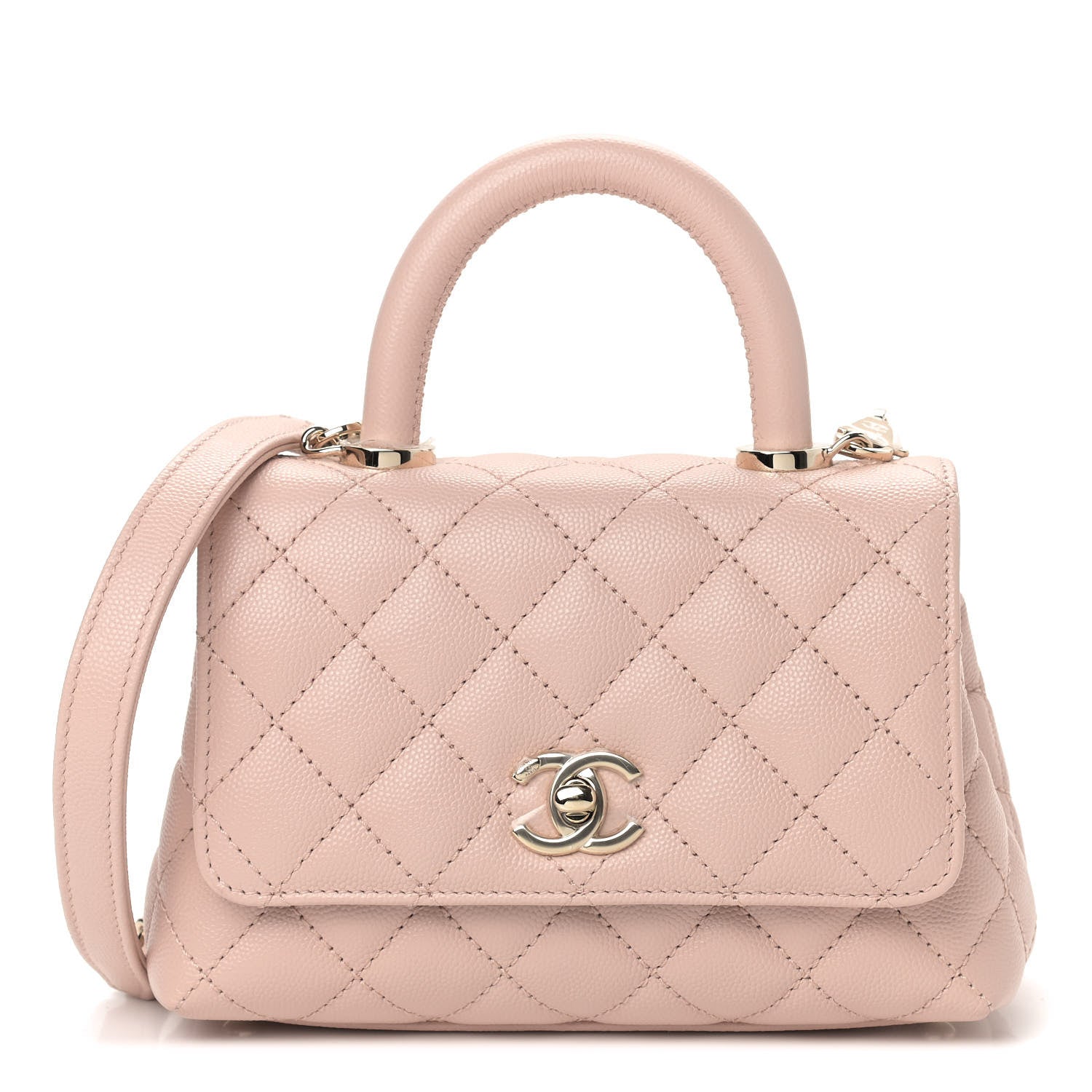 Chanel Caviar Quilted Extra Mini Coco Handle Flap Light Pink 1 of 8