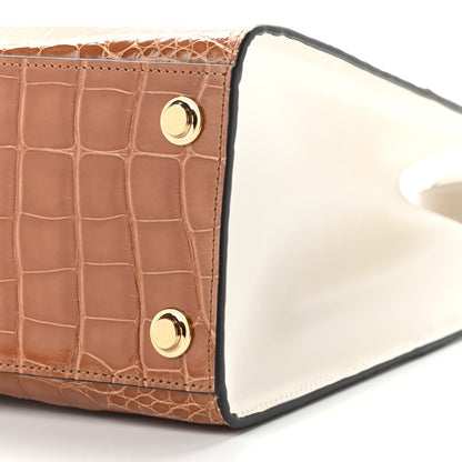 Louis Vuitton Alligator Goatskin City Steamer PM Sienna Brown White 11 of 11