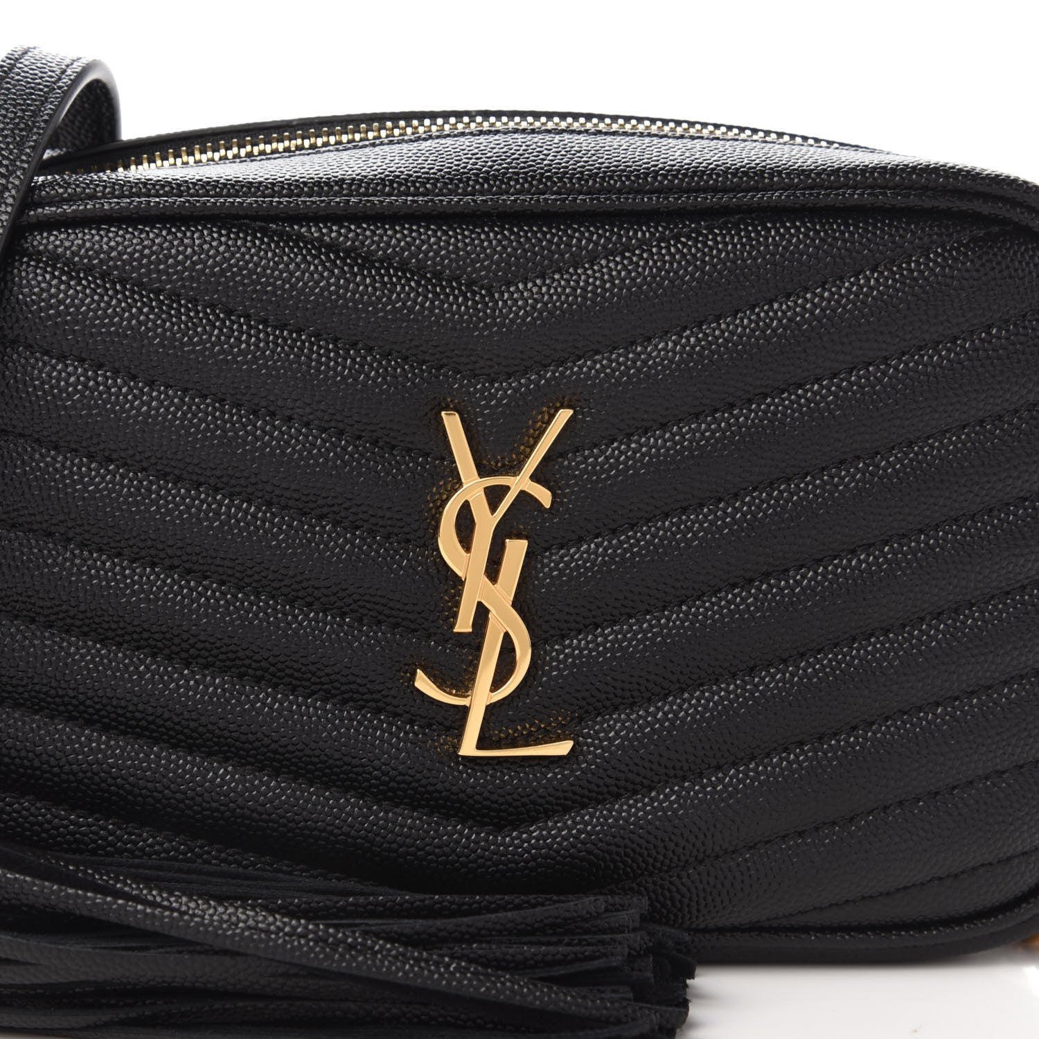 Saint Laurent Grain De Poudre Matelasse Monogram Mini Lou Camera Bag Black 9 of 10