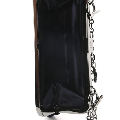 Gucci Velvet Embellished Frame Evening Clutch Blue 5 of 7
