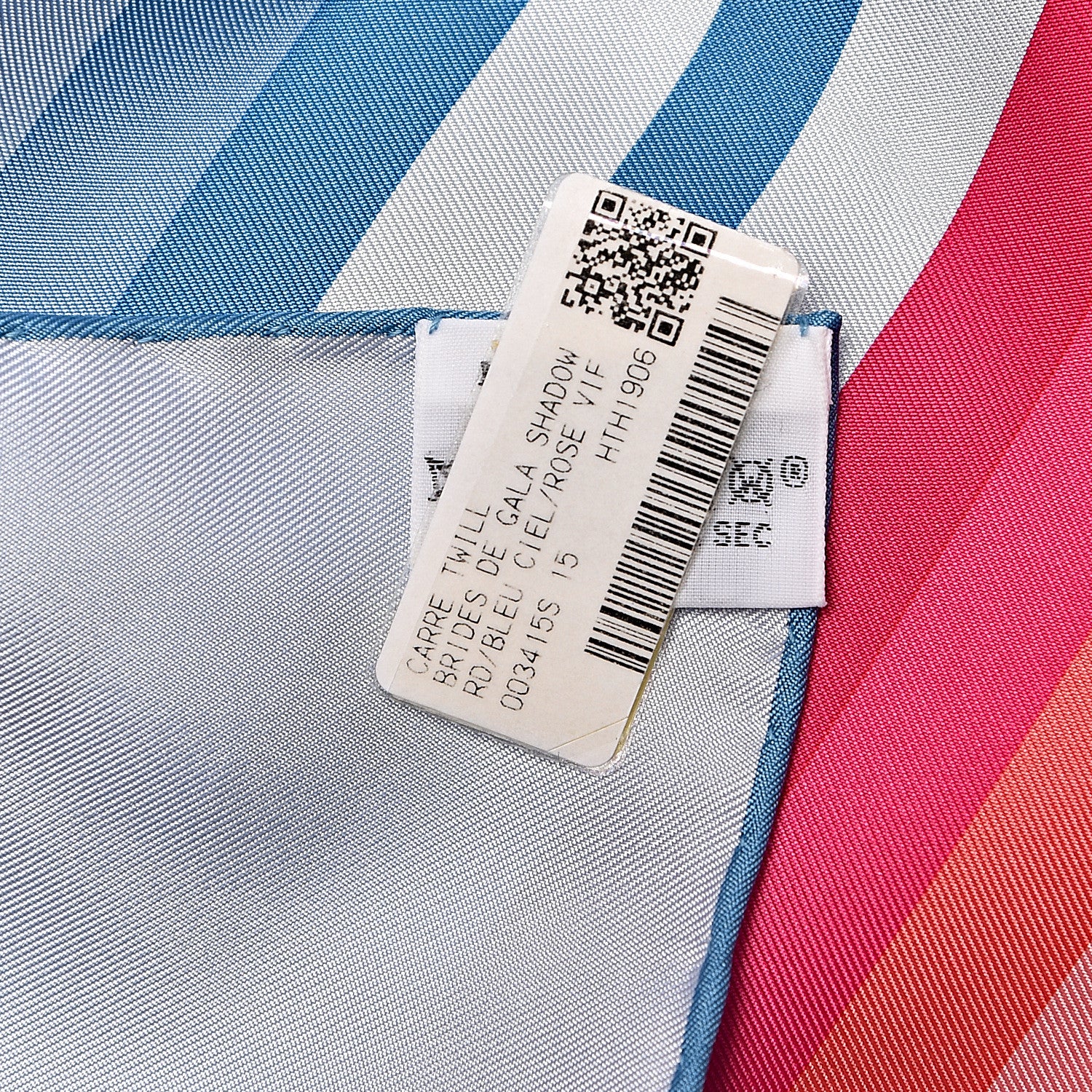 Hermes Silk Brides De Gala Shadow Scarf 90 Bleu Ciel Rose Vif 3 of 6
