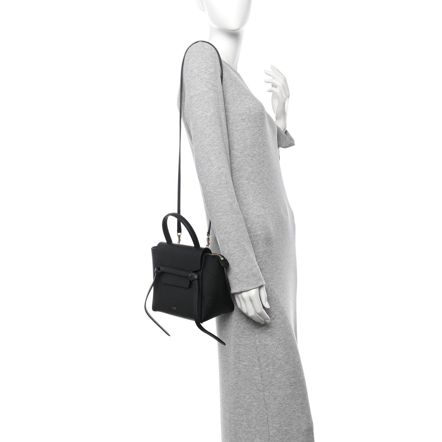 Celine Grained Calfskin Nano Belt Bag Black 2 of 9