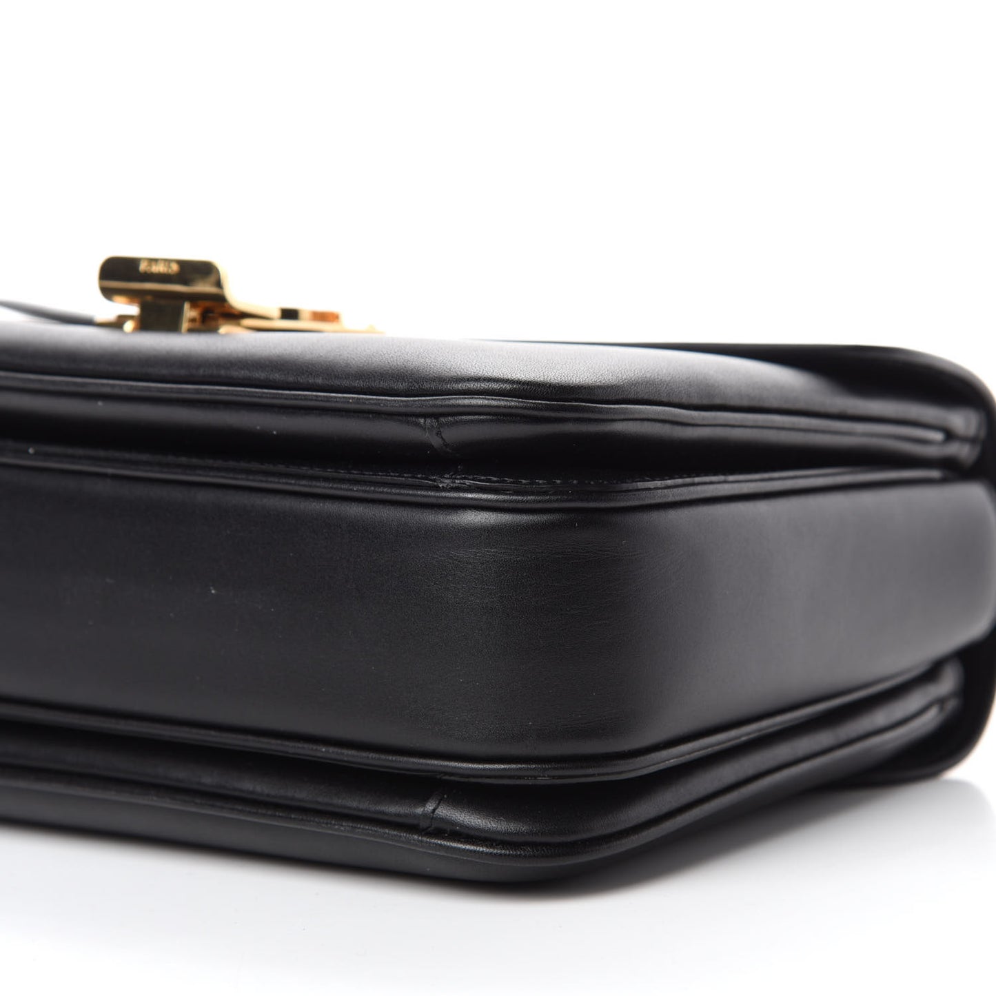 Shiny Calfskin Medium C Bag Black