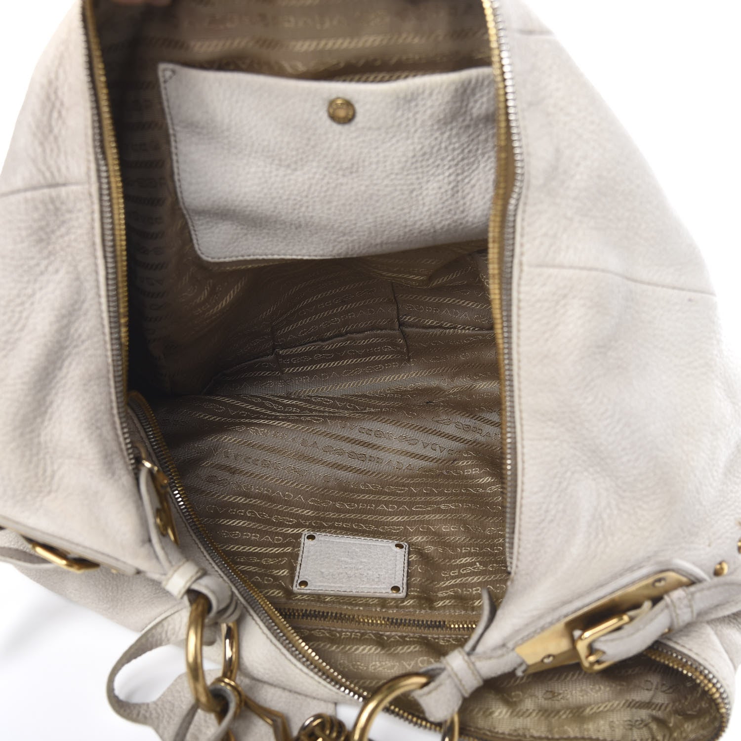 Prada Deerskin Tamponato Hobo White 5 of 13