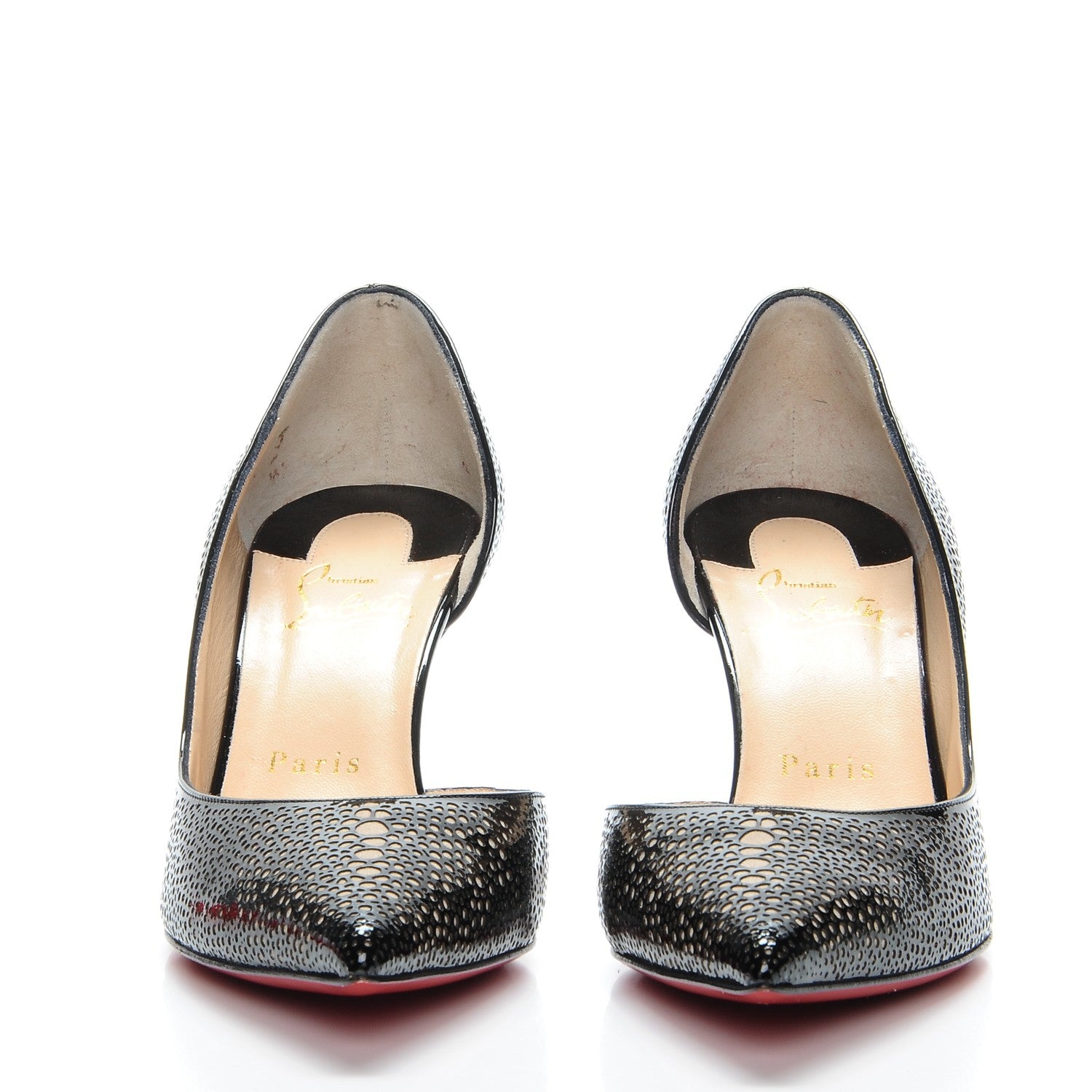 Christian Louboutin Patent Galupump 70 Pumps 35.5 Black Nude 2 of 6