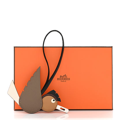 Hermes Epsom Swift Chevre Mysore Birdy Bag Charm Etoupe Nata Biscuit Rouge Sellier Black 5 of 5