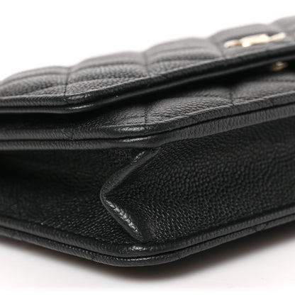 Chanel Caviar Quilted Tiny CC Wallet On Chain WOC Black 8 of 9