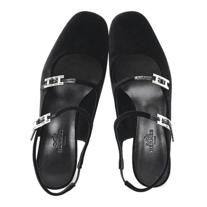 Hermes Velvet Jackie 90 Pumps 36 Black 2 of 10