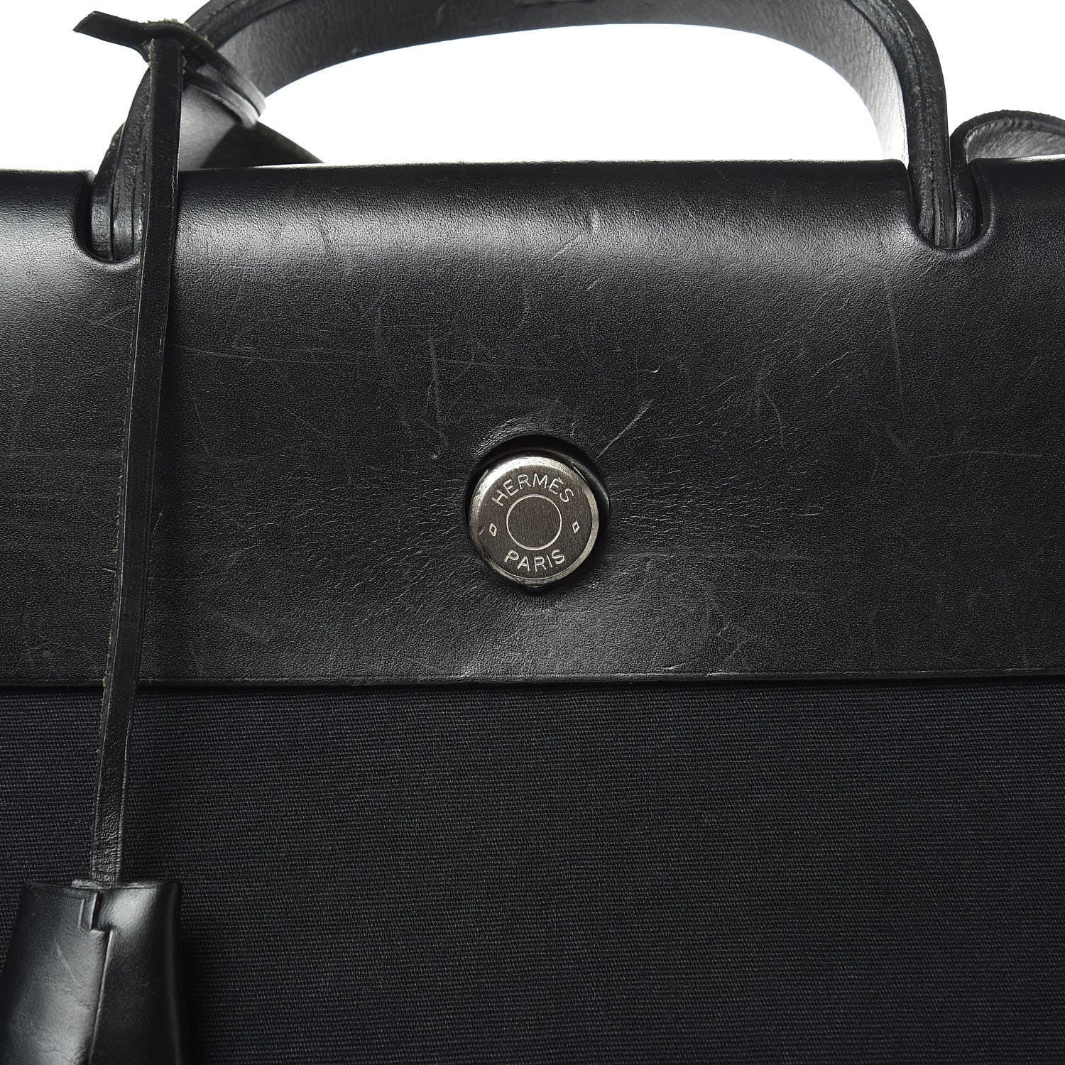 Hermes Toile Vache Calfskin Herbag 39 MM Black 10 of 15