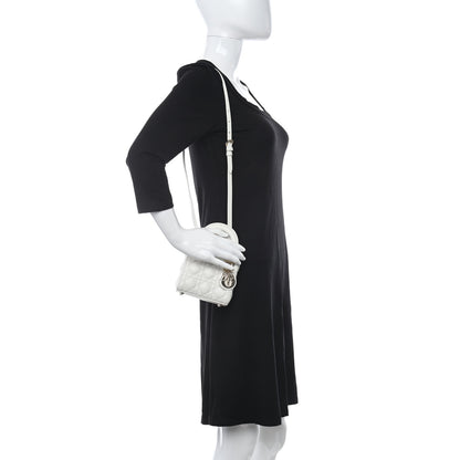 Christian Dior Lambskin Cannage Micro Lady Dior White 2 of 11