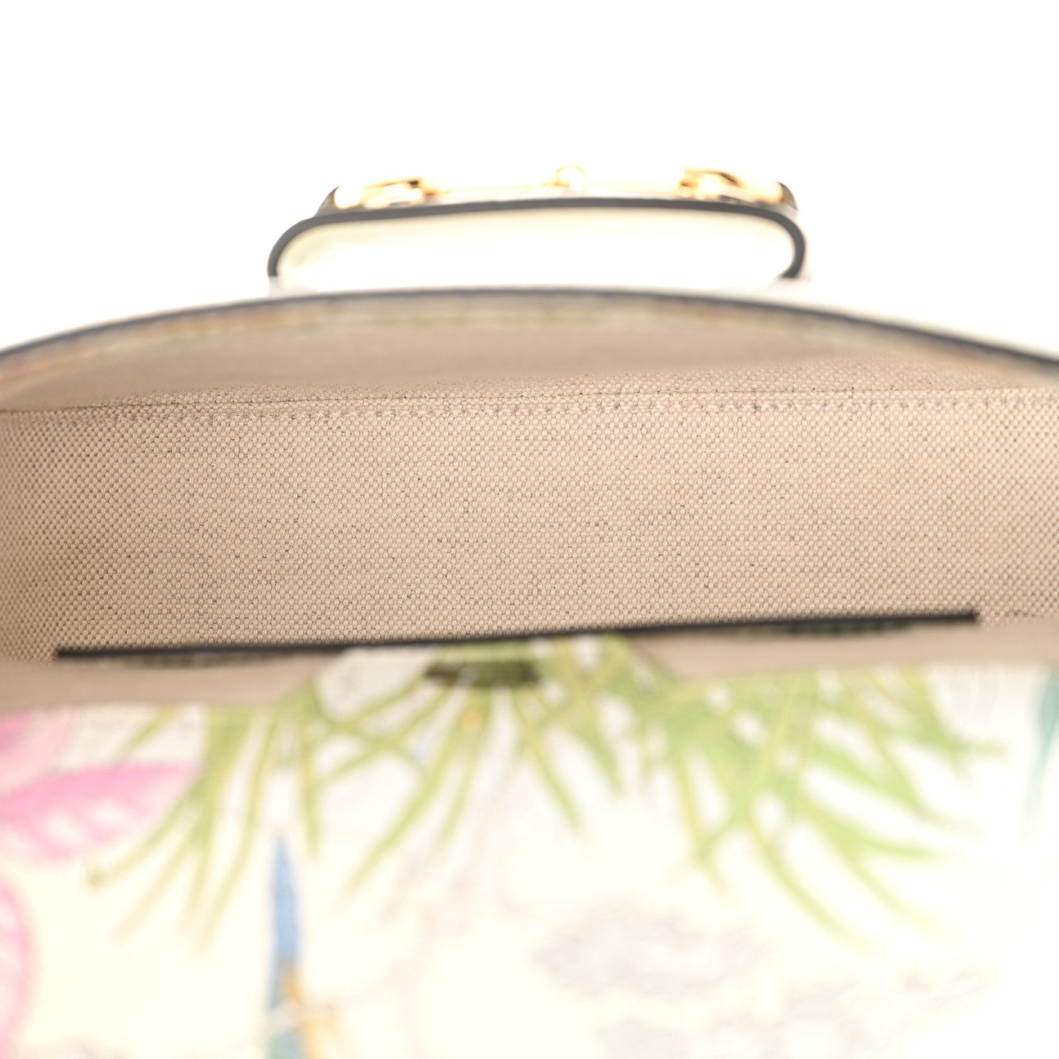 Gucci New Shangai Calfskin Tiger Savanah Web Mini Horsebit 1955 Shoulder Bag Chalky White Multicolor 5 of 12