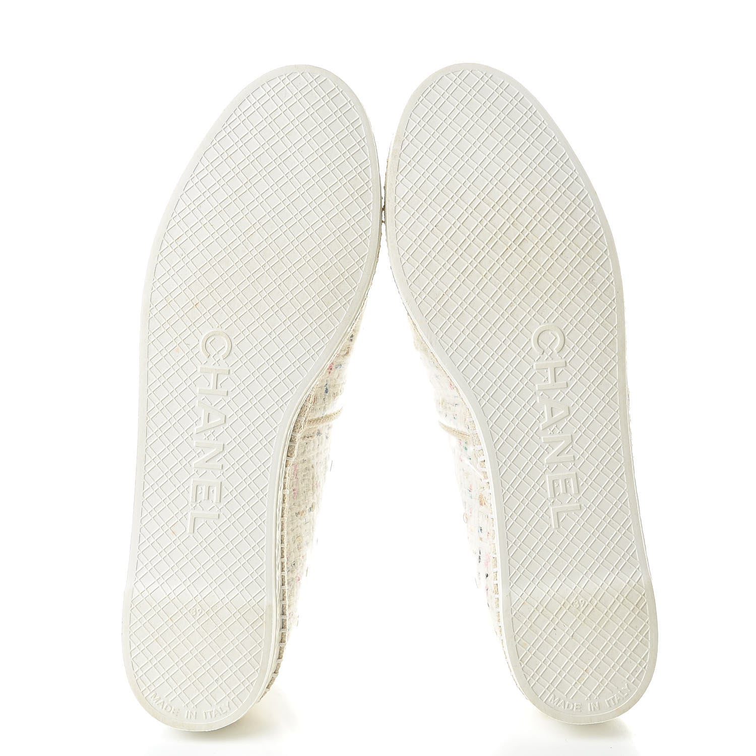 Chanel PVC Tweed CC Espadrilles 39 Ecru Blue Transparent 5 of 9