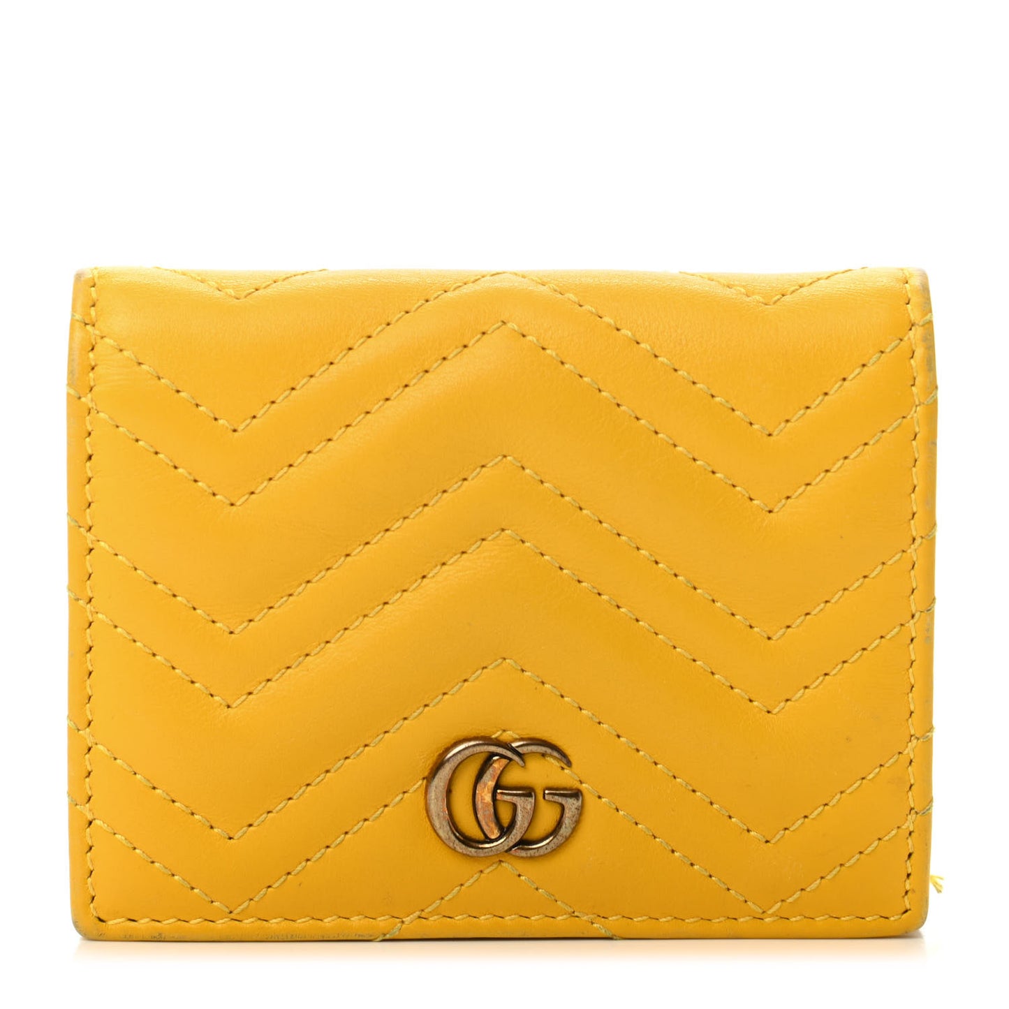 Calfskin Matelasse GG Marmont Card Case Stone Topaz