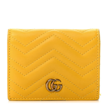 Gucci Calfskin Matelasse GG Marmont Card Case Stone Topaz 1 of 6