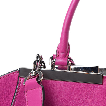 Fendi Vitello Dolce Shiny Nappa Petite 3Jours Tote Magenta Carbone 12 of 18