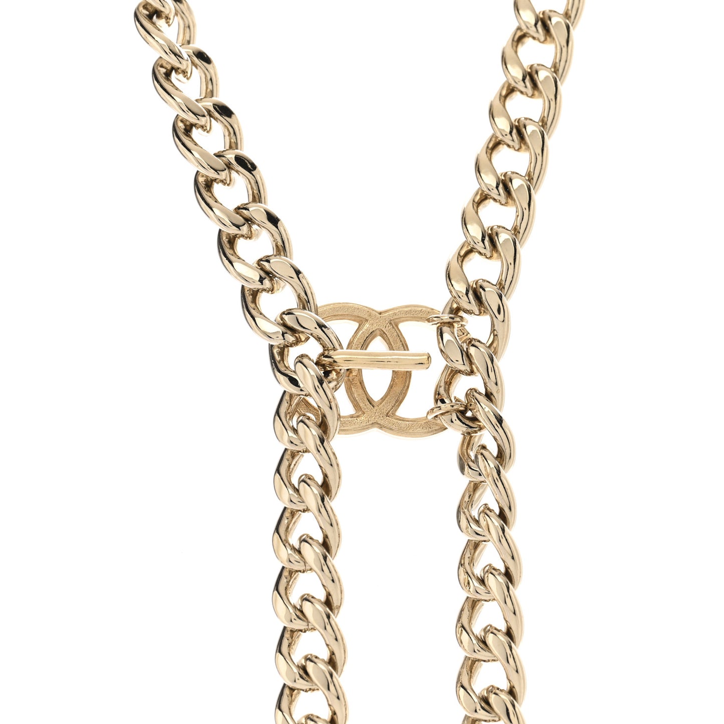Metal Strass Pearl Lipstick Necklace Pink Gold