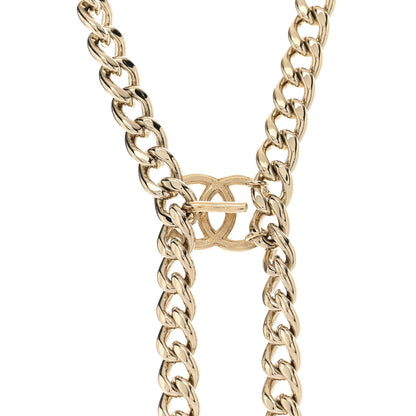Chanel Metal Strass Pearl Lipstick Necklace Pink Gold 5 of 7