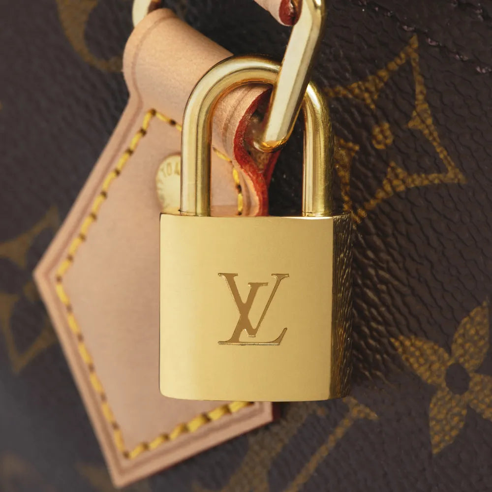 The padlock on an authentic Louis Vuitton Speedy
