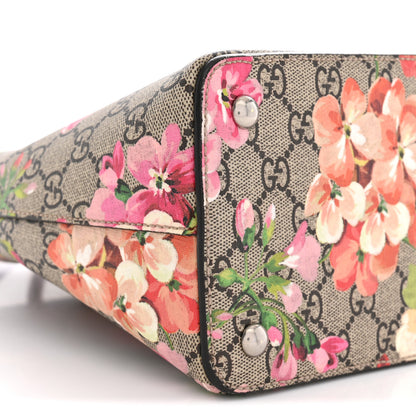 Gucci GG Supreme Monogram Blooms Small Zip Top Tote Beige Multicolor Dry Rose 9 of 15