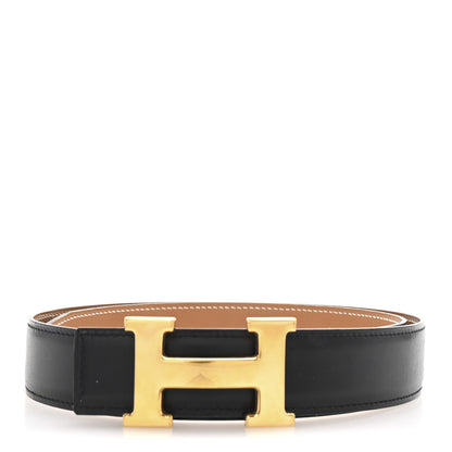 Hermes Box Swift 32mm H Belt 90 Black Gold 1 of 7